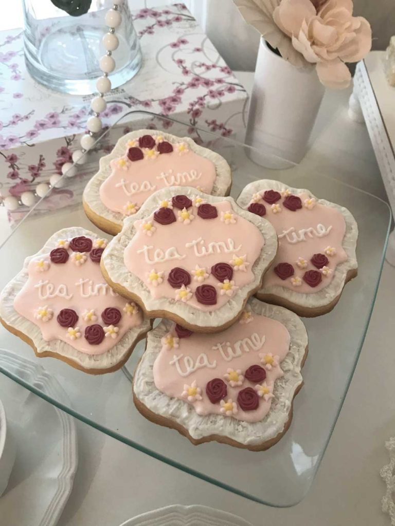 TEA PARTY THEMED DECORATED COOKIES