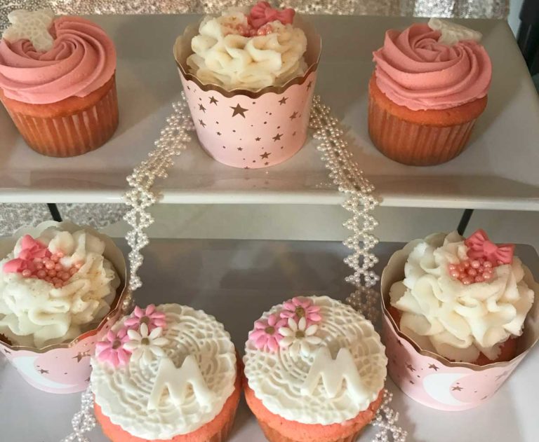 GIRL BAPTISM THEMED CUPCAKES STAGED