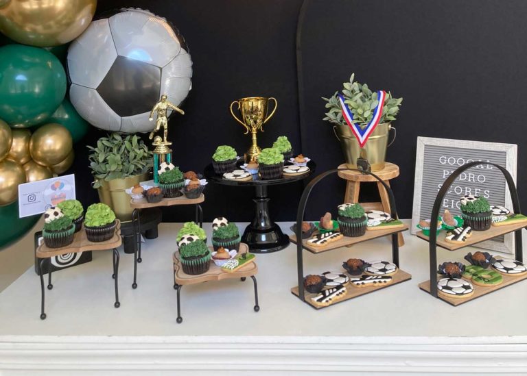 SOCCER THEMED DESSERTS AND DECOR STAGED